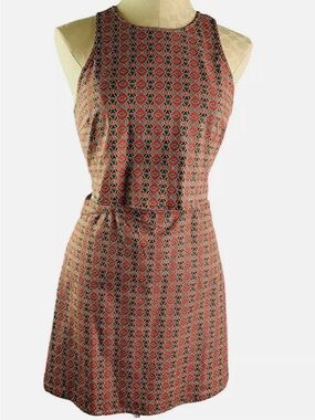 Hollister Sleeveless Mini Dress in Red and Black Geometric Print